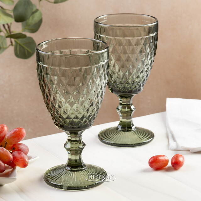 Бокал для вина Шатель 17 см серый, стекло Boltze