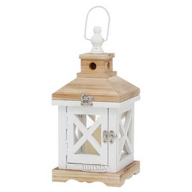 Деревянный подсвечник-фонарь Квентин 33 см Boltze (Больтце)