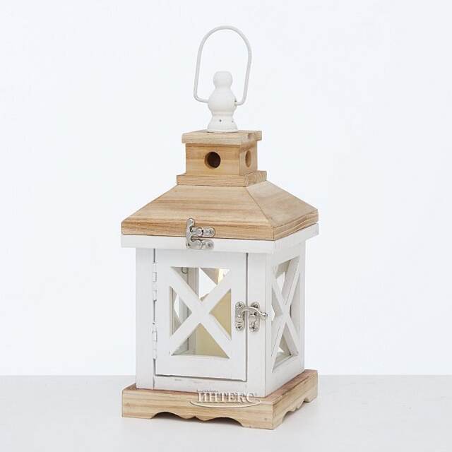 Деревянный подсвечник-фонарь Квентин 33 см Boltze (Больтце)