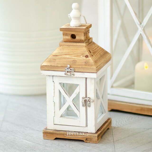 Деревянный подсвечник-фонарь Квентин 33 см Boltze (Больтце)