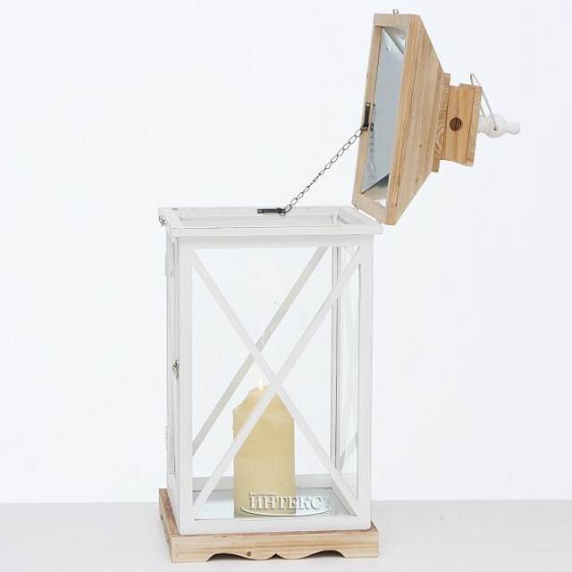 Деревянный подсвечник-фонарь Квентин 33 см Boltze (Больтце)