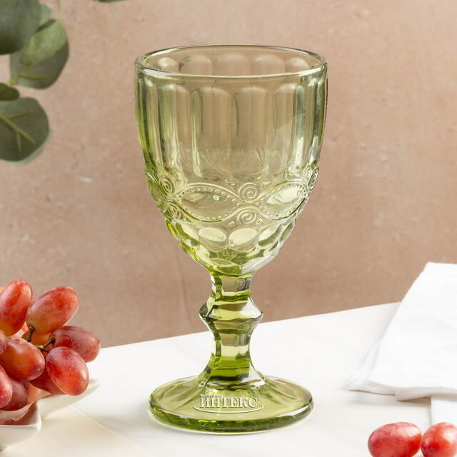 Бокал для вина Монруж 17 см зеленый, стекло Boltze