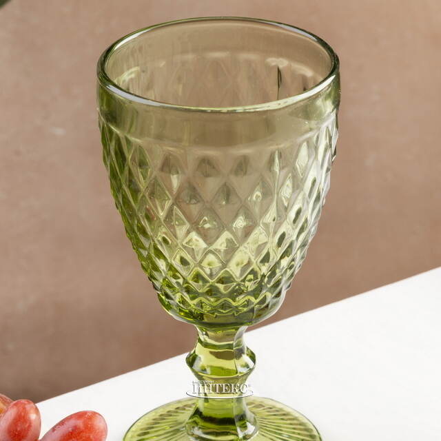 Бокал для вина Шатель 17 см зеленый, стекло Boltze