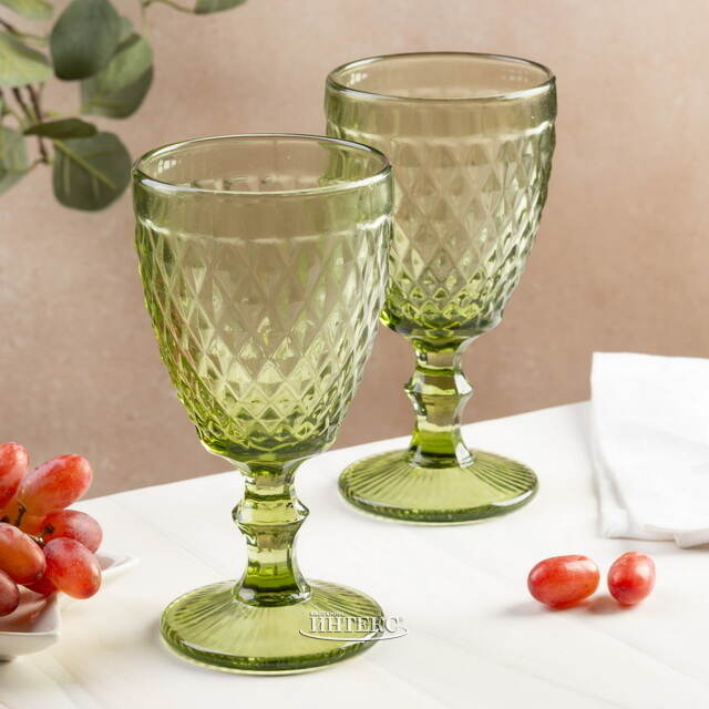 Бокал для вина Шатель 17 см зеленый, стекло Boltze