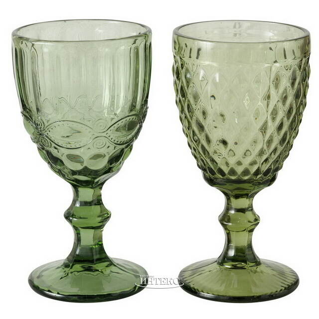 Бокал для вина Монруж 17 см зеленый, стекло Boltze