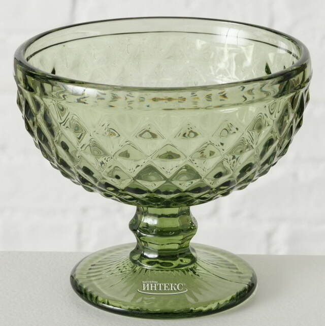 Креманка для десерта Шатель 12 см зеленая, стекло Boltze