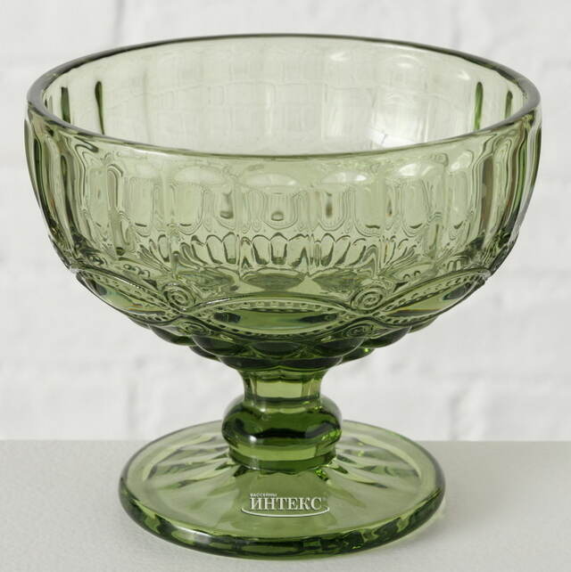 Креманка для десерта Монруж 12 см зеленая, стекло Boltze