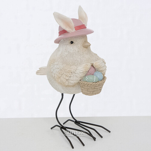 Набор декоративных фигурок Птички Лесандро и Примула в кроличьих шляпках 17 см, 2 шт Boltze