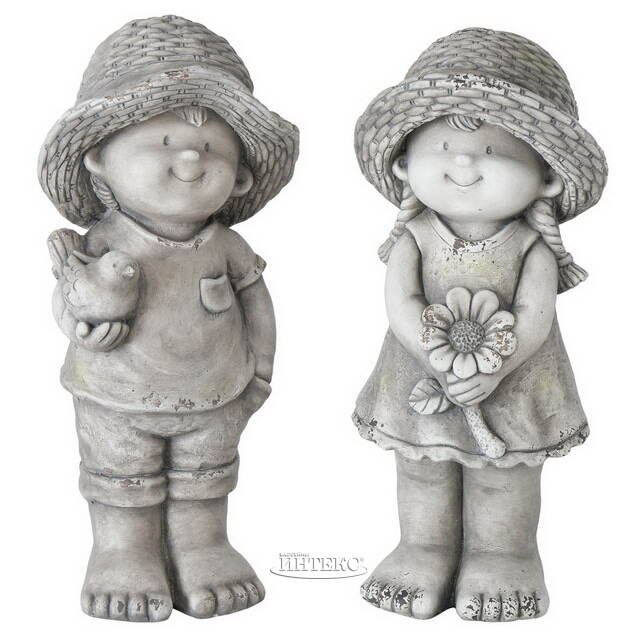 Набор садовых фигур Энни и Гектор - Floreale Pentolle 42 см, 2 шт Boltze