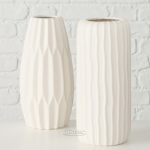Керамическая ваза Фрегана 26 см белая Boltze