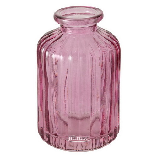 Стеклянная ваза-бутылка Уэльма 10 см светло-розовая Boltze