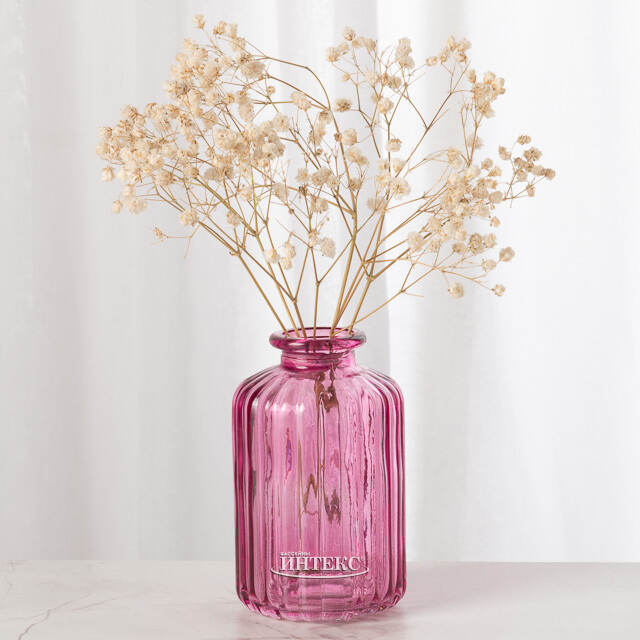 Стеклянная ваза-бутылка Уэльма 10 см светло-розовая Boltze (Больтце)