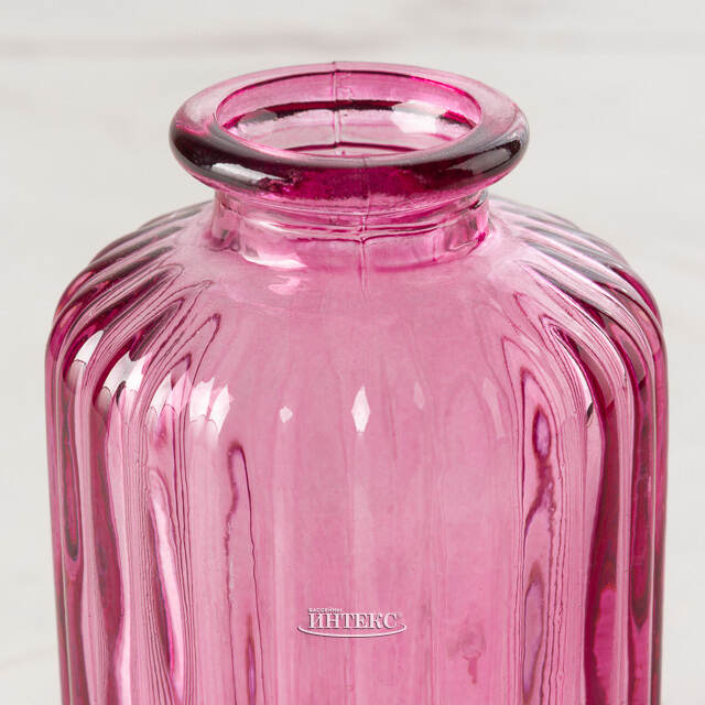 Стеклянная ваза-бутылка Уэльма 10 см светло-розовая Boltze (Больтце)