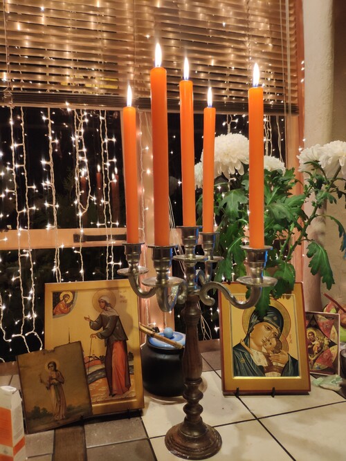 Столовые свечи 24.5 см, 4 шт, оранжевые Омский Свечной