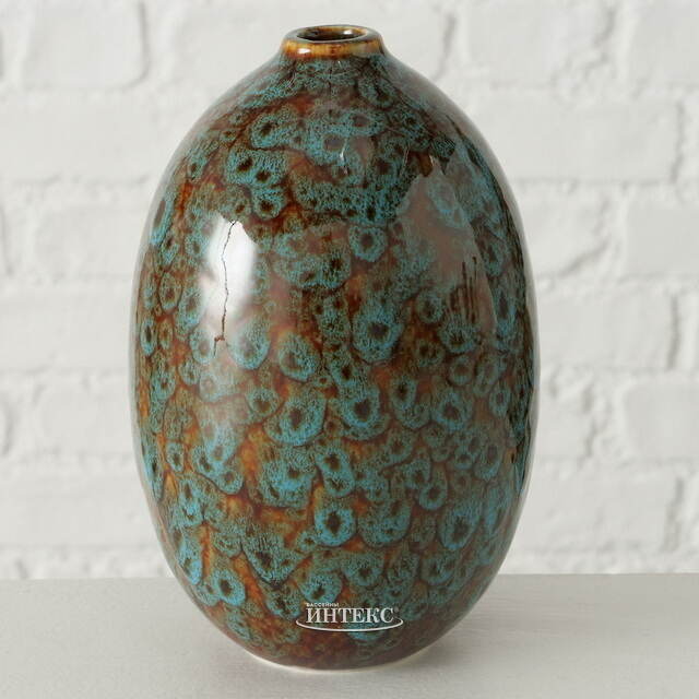 Фарфоровая ваза Shellea 15 см зеленая Boltze