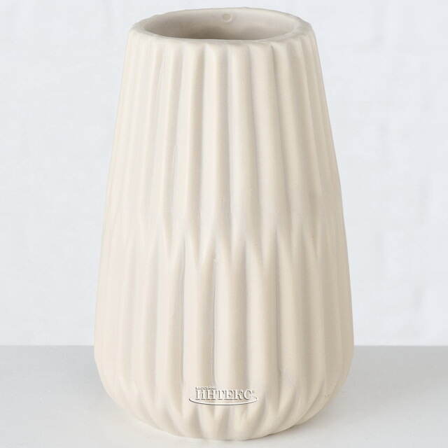 Керамическая ваза Реймс 14 см бежевая Boltze (Больтце)