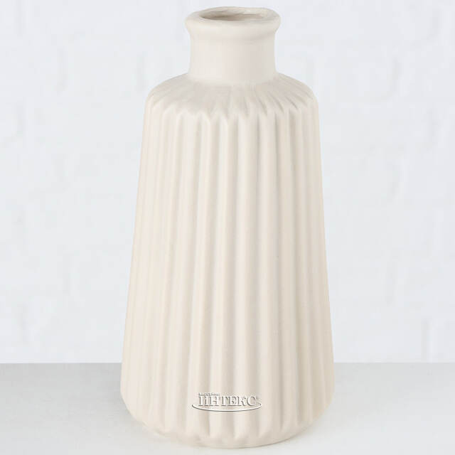 Керамическая ваза Дижон 17 см бежевая Boltze (Больтце)