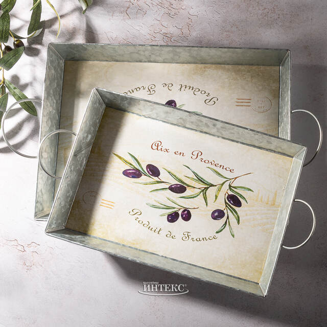 Набор металлических подносов Armando Olivia 38-46 см, 2 шт Boltze