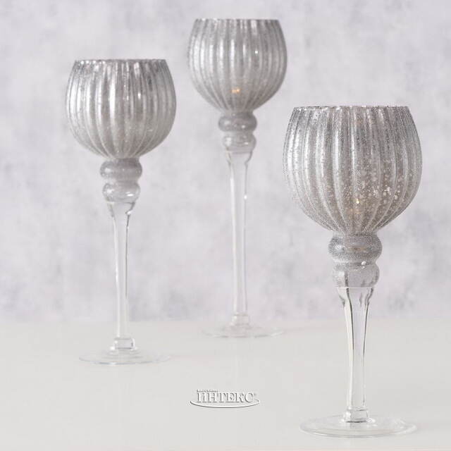 Набор стеклянных подсвечников - бокалов Альфонсо 30-40 см, 3 шт Boltze (Больтце)