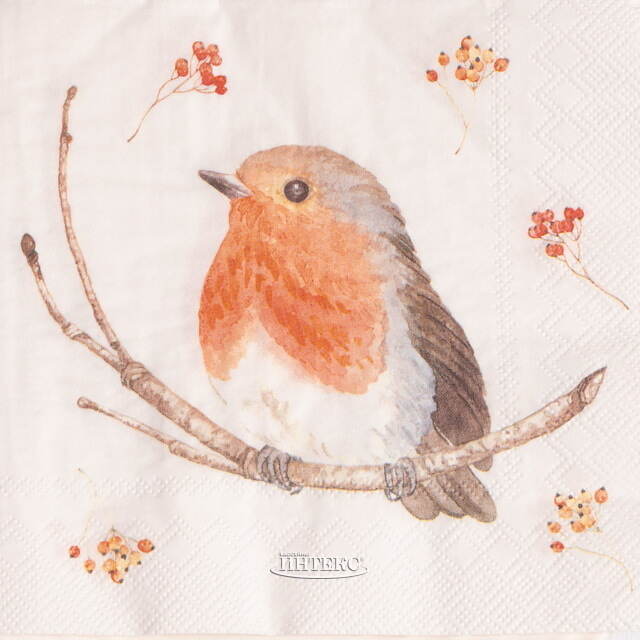 Бумажные салфетки Снегирь Робин 17*17 см, 20 шт Boltze (Больтце)