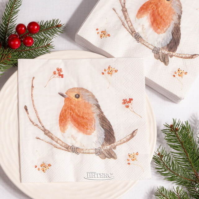 Бумажные салфетки Снегирь Робин 17*17 см, 20 шт Boltze (Больтце)