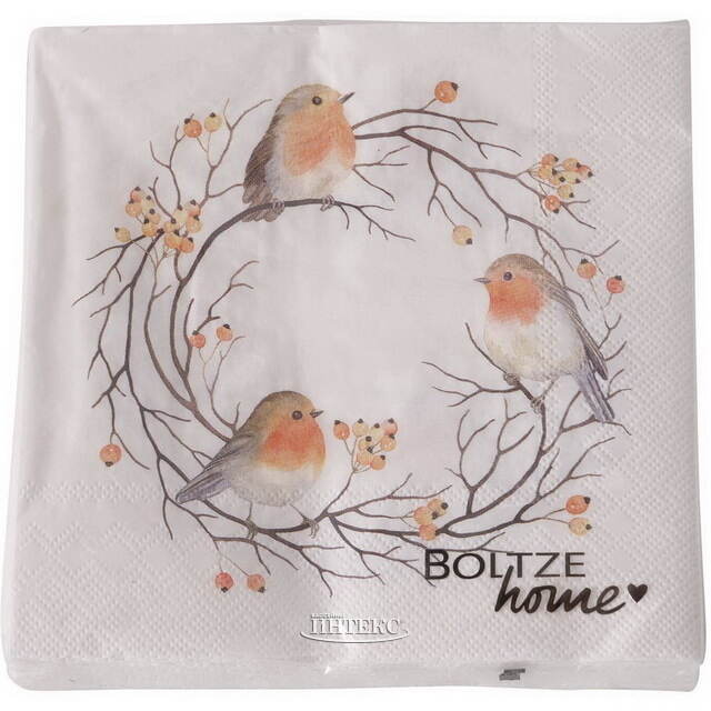 Бумажные салфетки Трио Снегирей 17*17 см, 20 шт Boltze