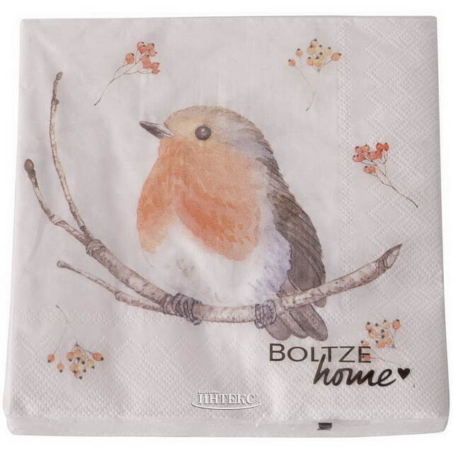 Бумажные салфетки Снегирь Робин 17*17 см, 20 шт Boltze