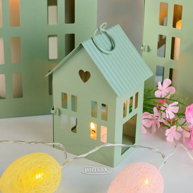 Набор подсвечников-домиков Кэмпбелл 13-35 см зеленый, 3 шт Boltze (Больтце)