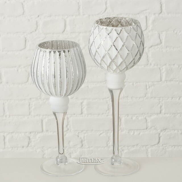 Набор стеклянных подсвечников - бокалов Versalles 25-30 см, 2 шт Boltze (Больтце)