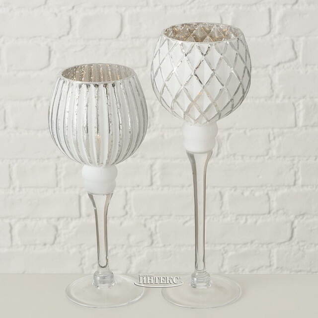 Набор стеклянных подсвечников - бокалов Versalles 25-30 см, 2 шт Boltze (Больтце)