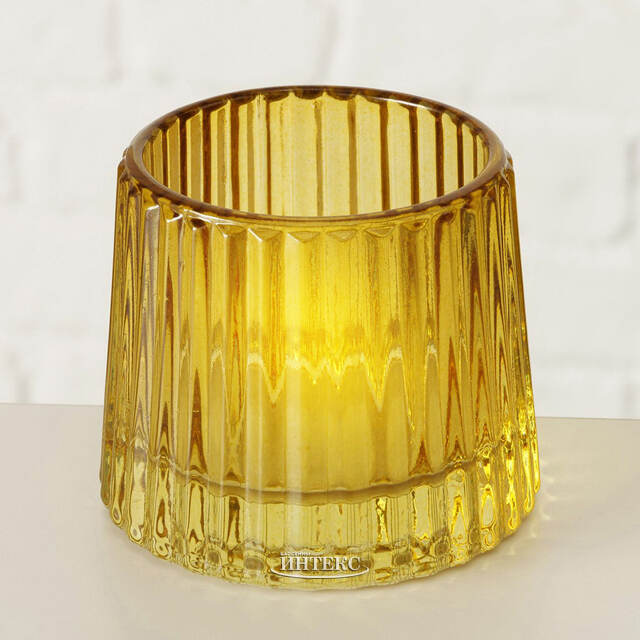 Набор стеклянных подсвечников Apperto 8 см желтый, 4 шт Boltze (Больтце)