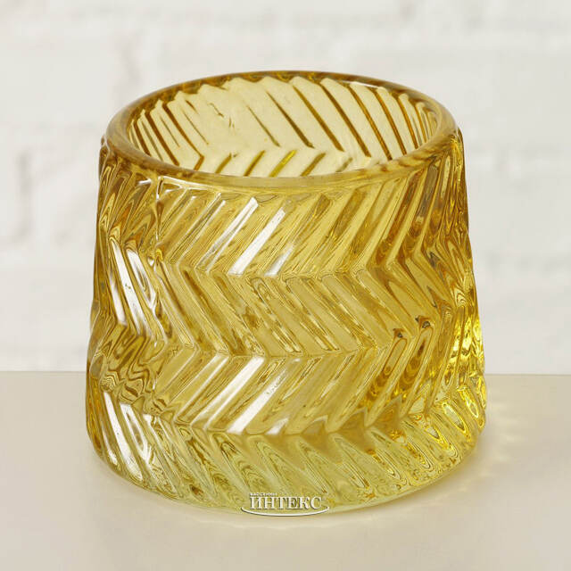 Набор стеклянных подсвечников Apperto 8 см желтый, 4 шт Boltze (Больтце)