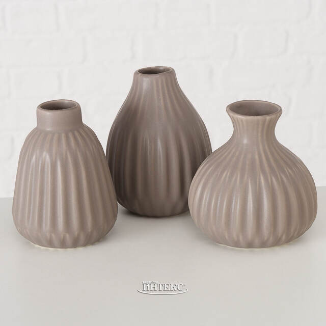 Набор керамических ваз Лидс 12 см бежевый, 3 шт Boltze (Больтце)