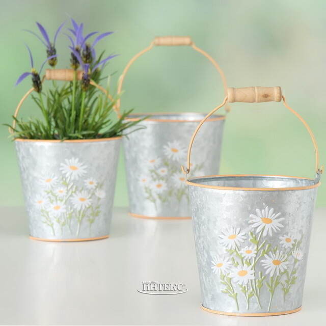 Металлическое кашпо Ведерко Луфен 13 см Boltze