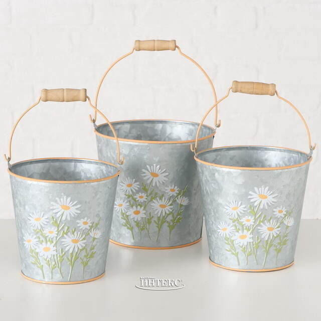 Металлическое кашпо Ведерко Луфен 13 см Boltze