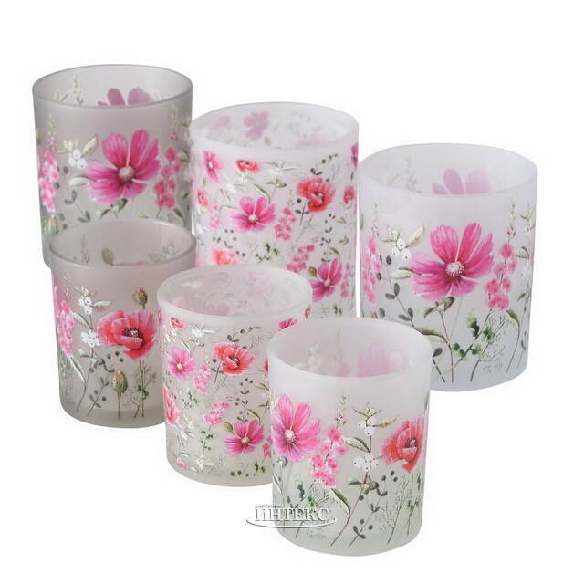 Набор стеклянных подсвечников Futrone Flowers 8-10 см, 2 шт Boltze (Больтце)