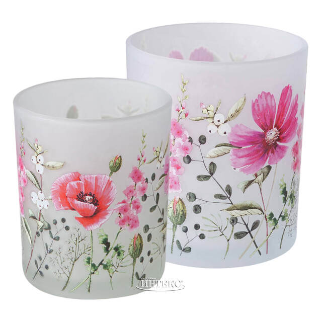 Набор стеклянных подсвечников Futrone Flowers 8-10 см, 2 шт Boltze (Больтце)
