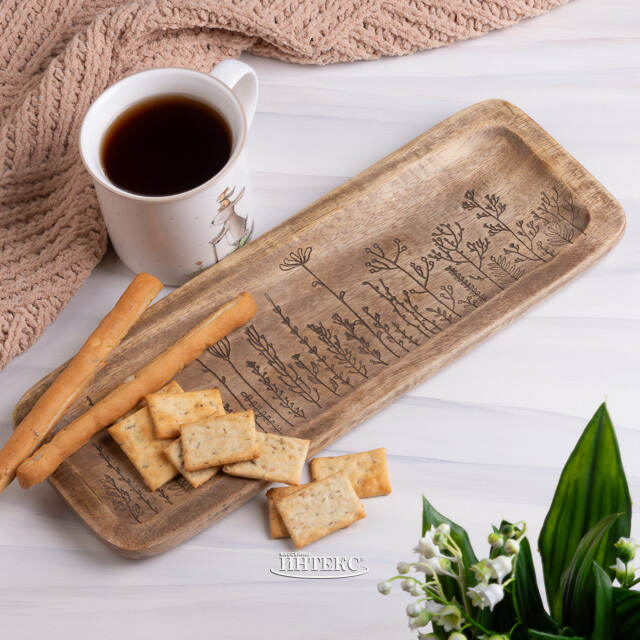 Деревянный поднос Bloma 35*13 см светлое дерево Boltze