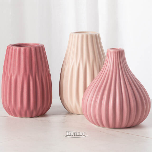 Набор керамических ваз Вилма Пинк 13 см, 3 шт Boltze (Больтце)