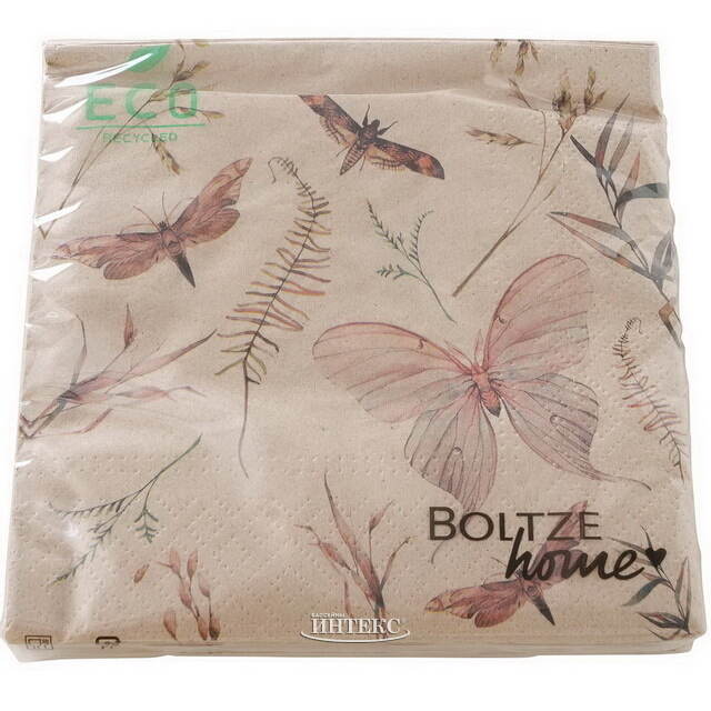 Бумажные салфетки Мориньер 17*17 см бежевые, 20 шт Boltze