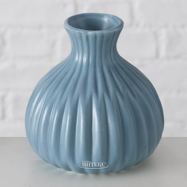 Фарфоровая ваза Калерия 12 см голубая Boltze (Больтце)