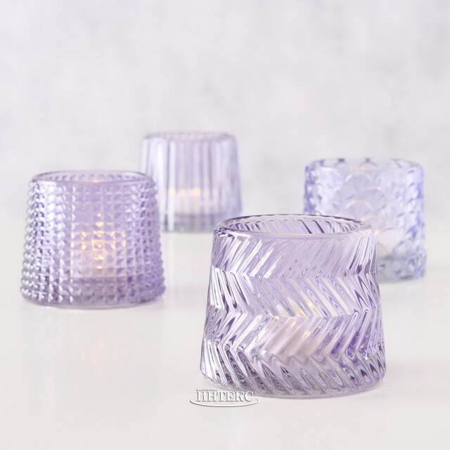 Набор стеклянных подсвечников Apperto 8 см сиреневый, 4 шт Boltze (Больтце)