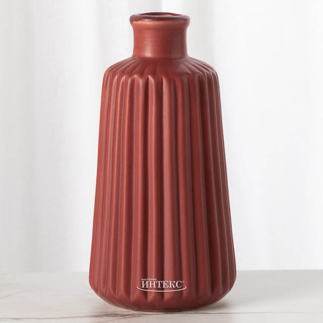 Керамическая ваза Дижон 17 см бордовая Boltze (Больтце)