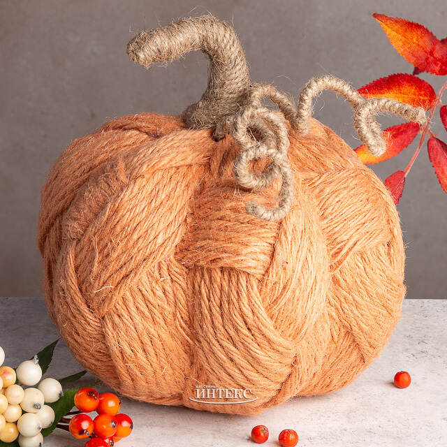 Декоративная фигурка Тыква Черизола 20 см персиковая Boltze