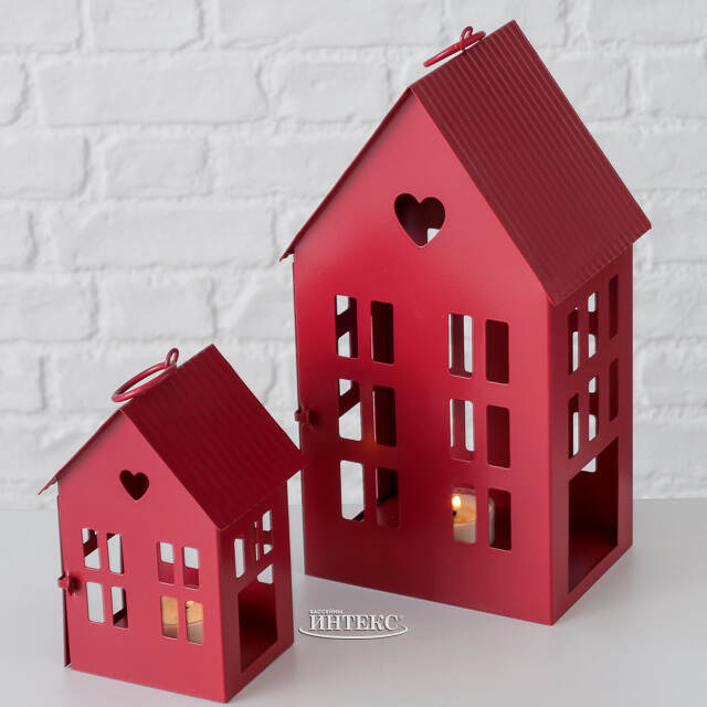 Набор подсвечников-домиков Arcentales 14-25 см, 2 шт Boltze