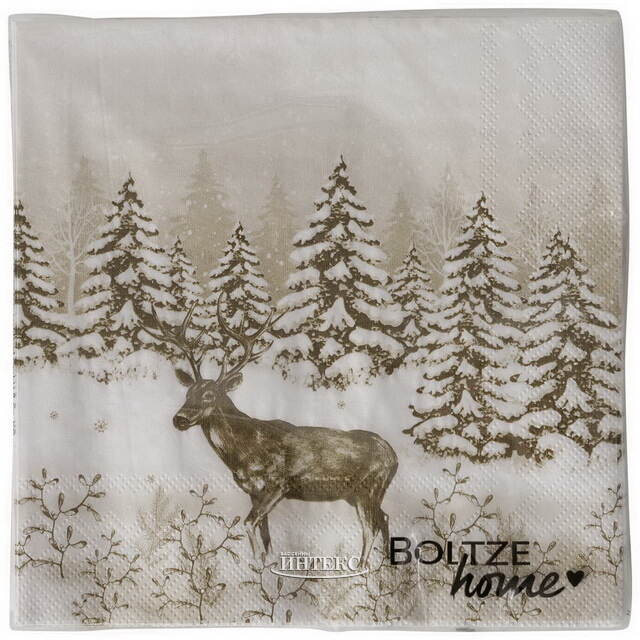 Бумажные салфетки Олень в Лесу 17*17 см, 20 шт Boltze