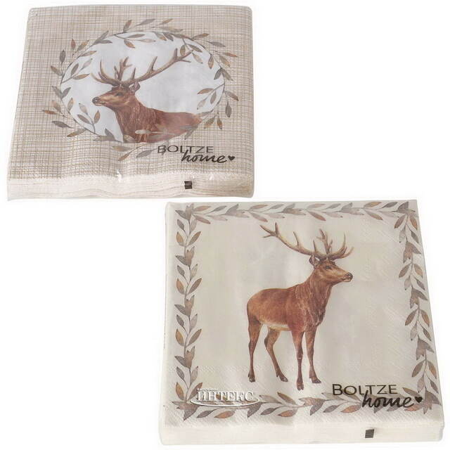 Бумажные салфетки Олень Грегори 17*17 см, 20 шт Boltze