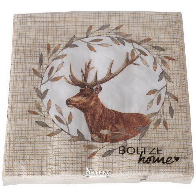 Бумажные салфетки Олень Грегори 17*17 см, 20 шт Boltze