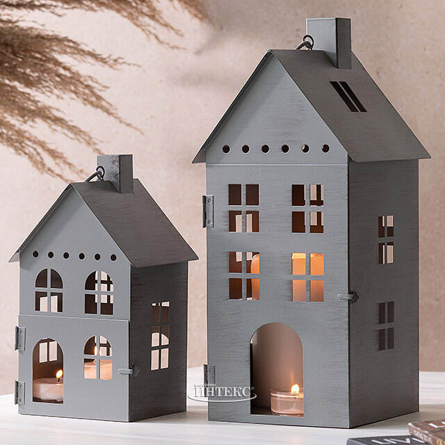 Набор подсвечников-фонарей Olesund 20-30 см серый, 2 шт Boltze