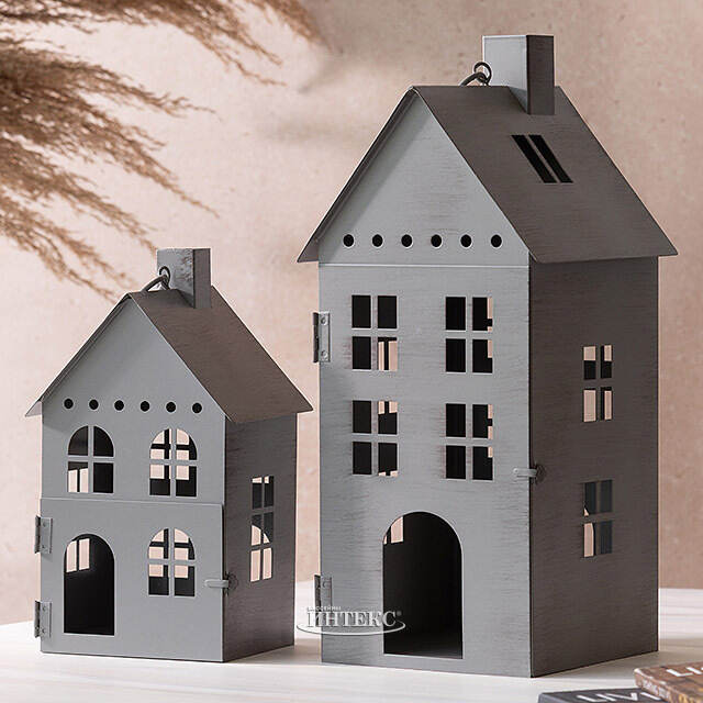 Набор подсвечников-фонарей Olesund 20-30 см серый, 2 шт Boltze